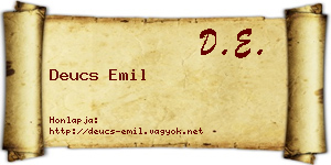 Deucs Emil névjegykártya
